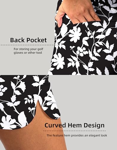 Image of SANTINY Women's Golf Skirts Skorts | High Waisted Tennis Skirt Athletic Workout Casual Skorts for Woman with Short Pockets