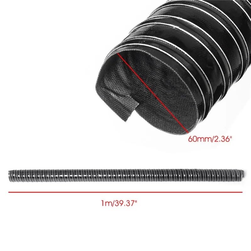 Aspirazione aria fredda Tubo di aspirazione aria per cappa per auto per ventilazione filtro flessibile 76/70/63/60/57/51/45mm Kit aspirazione aria fredda(60mm)