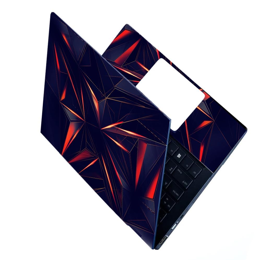 Image of Full Laptop Skin Bubble-Free HD Quality Sticker for Laptops Upto 15.6 inch Compatible with Apple /Dell /HP /Lenovo /Acer /Asus /Sony (Dustproof|Waterproof|Scratchproof|Reusable) - RED Star FL2