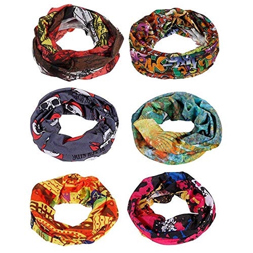 Yashinika Multicolour Pack of 6 Bandana Headband Face Mask, Outdoor Sport for Fishing, Cycling and Running(Assorted Color)