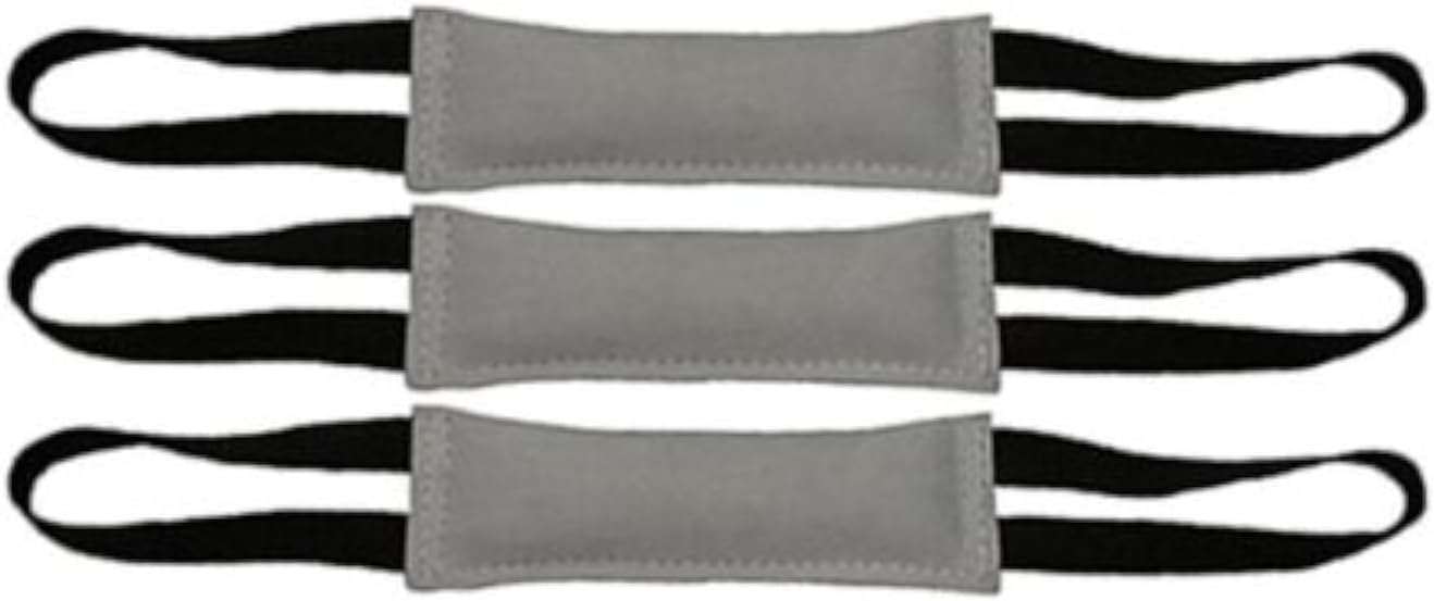Redline K9 Bundle of 3 Premium Leather Bite Tug Toy 2 Handle 3" X 12" Dog Toy