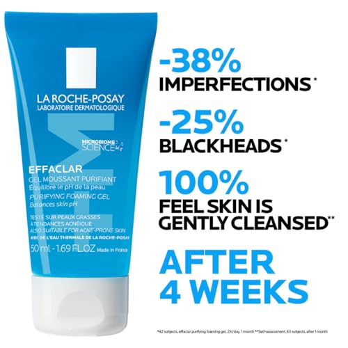 Image of La Roche-Posay Effaclar Purifying Gel Face Wash for Acne-prone skin, 50ml (Pack of 2)