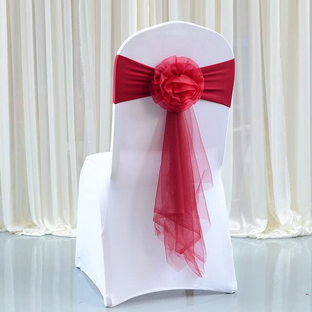 10/50 Stück Organza Stuhl Schärpen Elastische Stuhl Rückenlehne Blume Fliege Hochzeit Stuhl Knoten für Hochzeit Party Dekoration