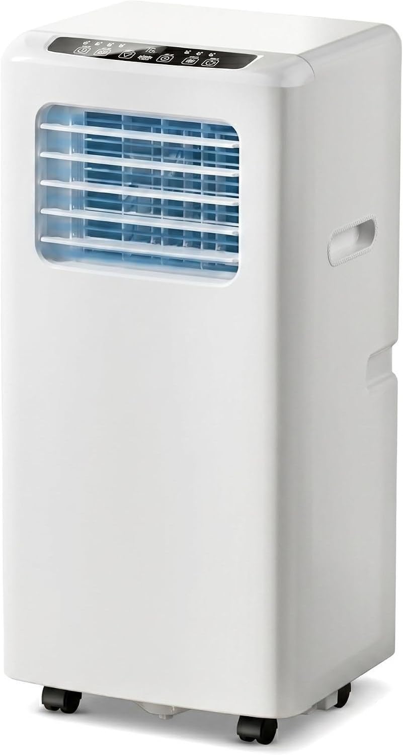 Aire Acondicionado Portátil 5000 BTU Silencioso, Enfriador Interior con Control Remoto Digital, Deshumidificación y Kit de Instalación para Ventana, Style 5, 8000 BTU