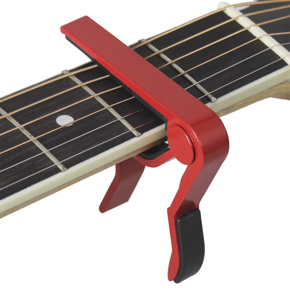 Uniwersalna gitara Capo, szybka zmiana zacisku ze stopu cynku Metal Multicolor Capo, biała gitara Capo (czerwona gitara Capo)