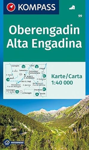 Carta escursionistica n. 99. Oberengardin-Alta Engadina 1:40.000: Wandelkaart 1:40 000