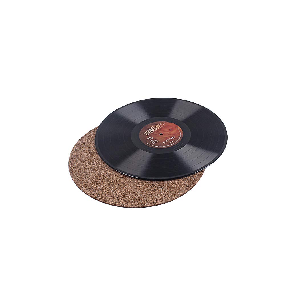 Alnicov Nuevo tapete antiestático para plato giratorio de corcho y caucho antiestático para discos de vinilo LP