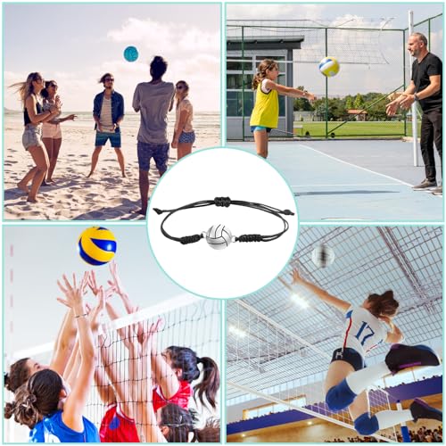 NQEUEPN 20 Pulseras de Voleibol, Dijes Voleibol Joyería Nudo Pulsera Cuerda Voleibol Ajustable Pulseras Deportivas Trenzadas Accesorios para Mujeres, Hombres, Adolescentes, Jugadores, Recuerdo Fiesta - imagen 6