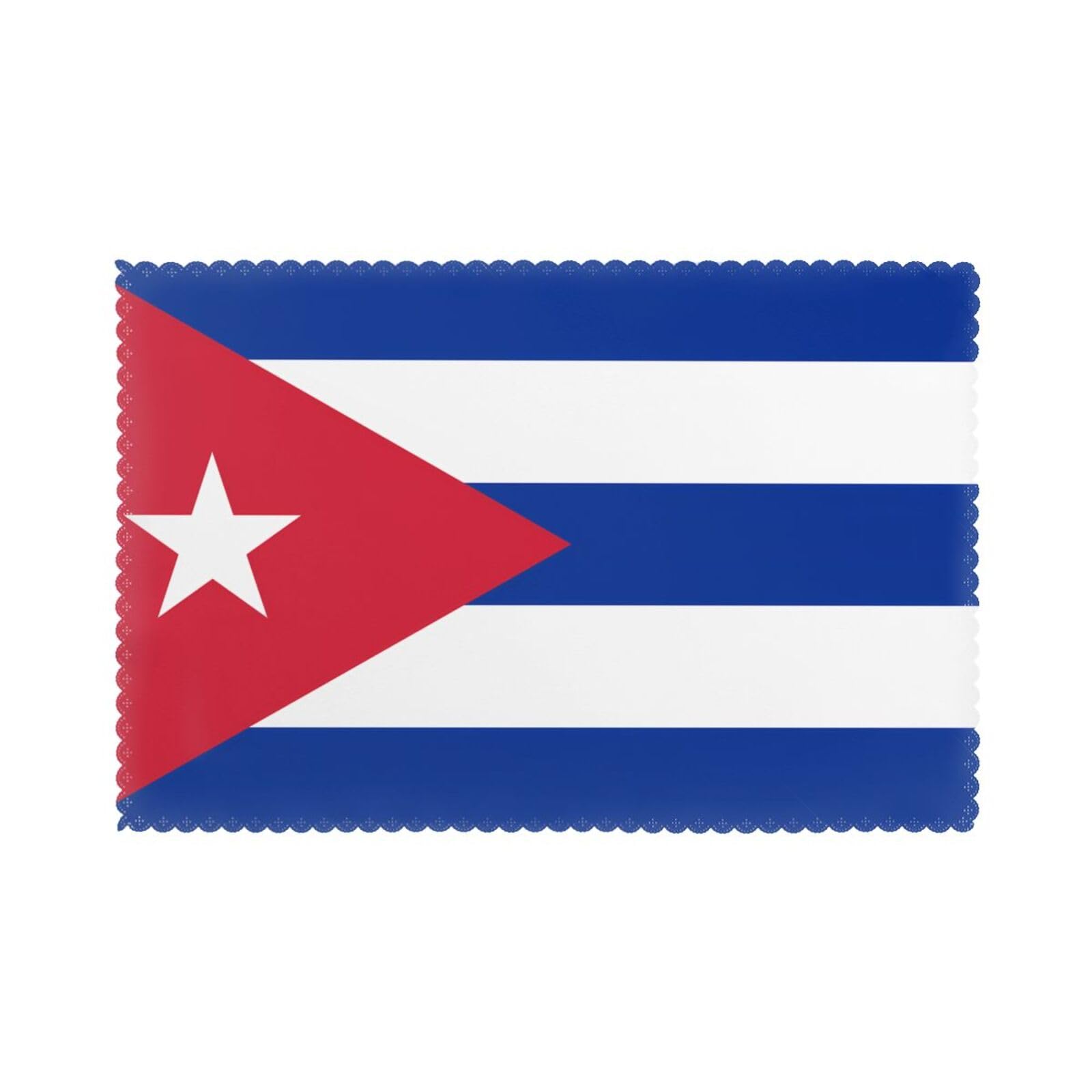 Cuban flag Placemat set of 6, oil-proof, washable, suitable for kitchen, restaurant, party, etc.