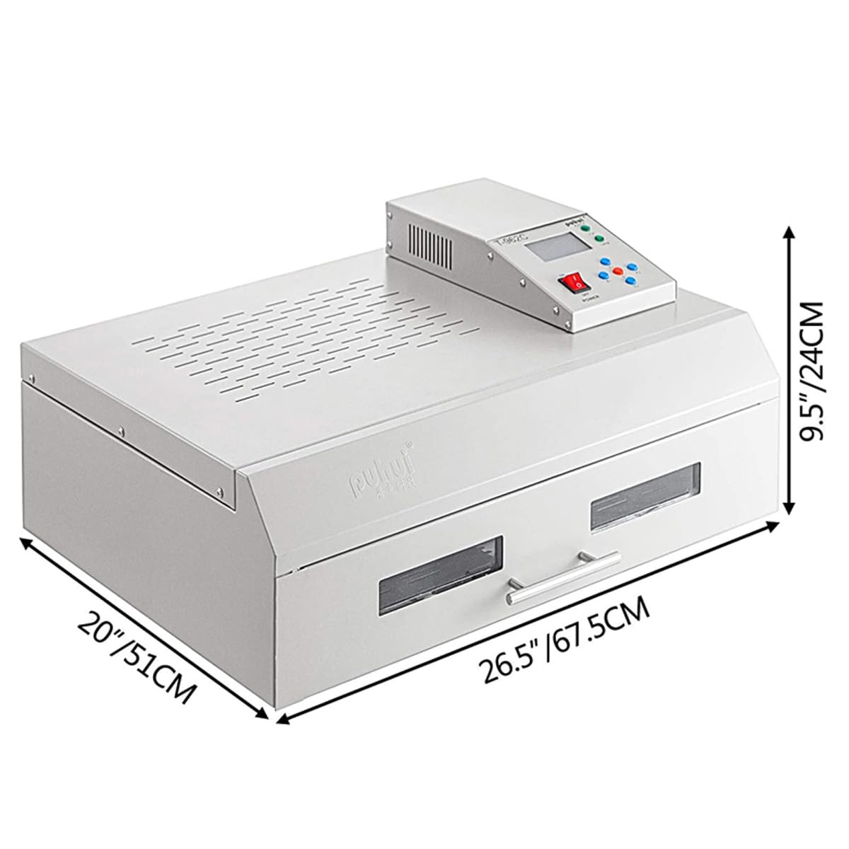 INTBUYING 110V Reflow Oven T962C 2900W Micro-computer Control Reflow Soldering Machine with 23.6x15.7 Inch Soldering Area Drawer Type Lead Infrared IC Heater Free Reflow Soldering Machine