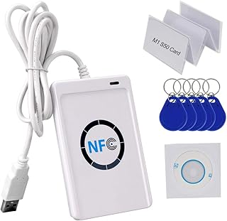 HFeng 13.56MHz RFID Copier Card Reader Writer NFC Programmer USB + Free SDK Software +5pcs S50 MF Cards + 5pcs UID Writable Keyfobs ACR122U