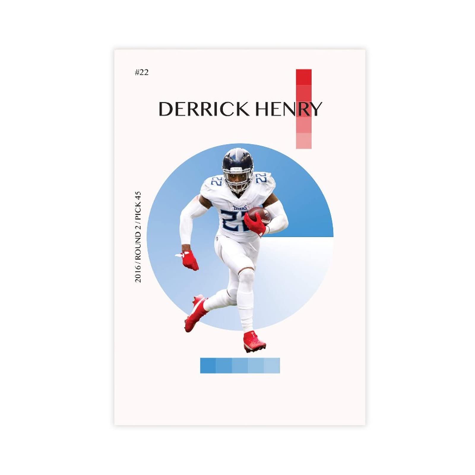 JIJINA Derrick Henry American Football Classic Sports Posters Canvas Poster Wall Art Decor Print Picture Paintings for Living Room Bedroom Decoration Unframe: 12x18inch(30x45cm)