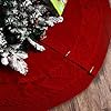 Christmas Tree Skirt 48 Inch Cable Knit Pattern Luxury Xmas Holiday Decoration Thick Rustic Fabric Home Party Decor Red
