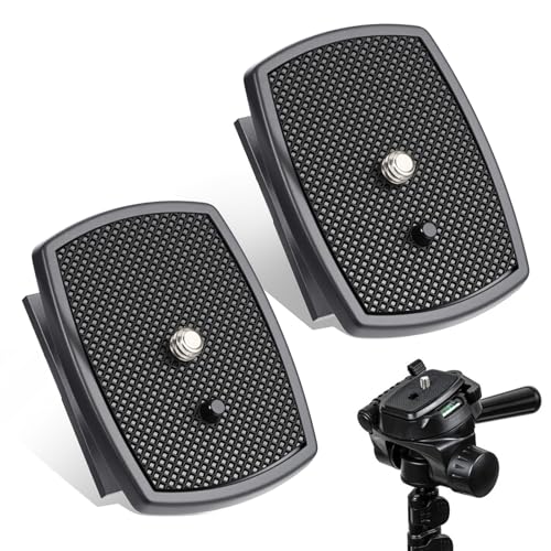 2 PCS Universal 43x43mm Quick Release Plate Set for Tripods, Camera Mounting Adapter Parts Replacement with Screws Camera Tripods Ball Head Quick Release Plate Replacement Quick-Release System