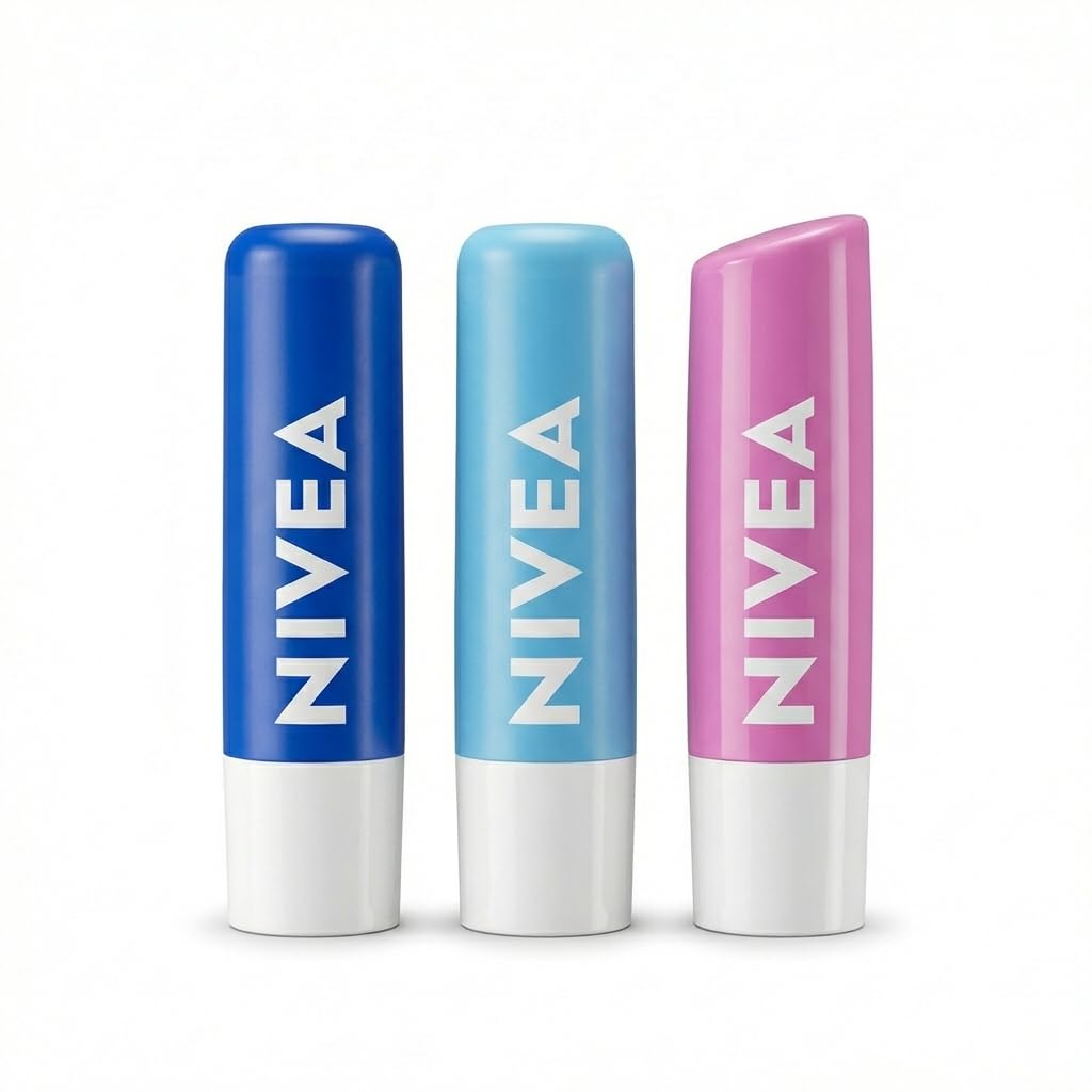 NIVEA Lip Care Set for Women - 3 Pack Lip Balm Set with Original Care, Soft Rose & Hydro Care - Moisturizing Lip Balm for Dry Chapped Lips Treatment - Beauty Set for Her