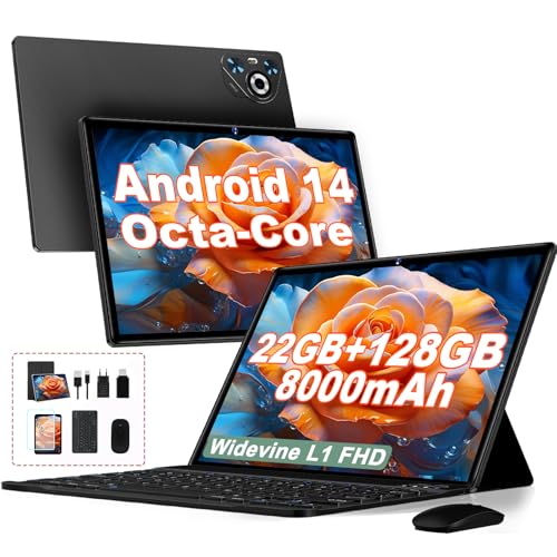 Dghrti 2025 Newest Tablet 10 Pulgadas Android 14, 22GB RAM+128GB ROM (1TB TF), CPU Octa-Core,...