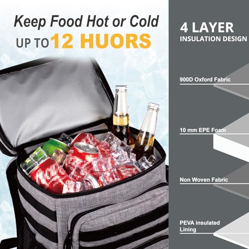 Image of Tactical Backpack Cooler,Soft Lightweight Leakproof Cooler Backpack,Insulated Cooler Bag,Portable Soft Cooler Bag Waterproof for Beach, Travel, Camping, Picnic, Hiking