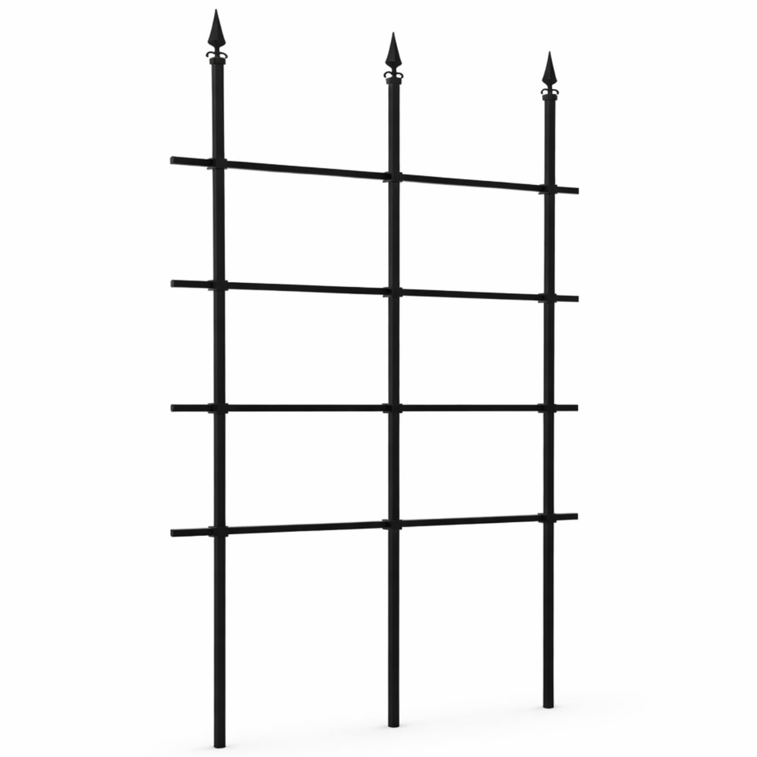 GardenSkill Rankgitter für Kletterpflanzen Garten-Spalier | Rankhilfe, Metallrosenzaun, Freistehender Sichtschutz für Gartengrenzen, Pflanzenstütze, Blumen, Reben - Rostfrei (Schwarz, 180x180cm hoch)