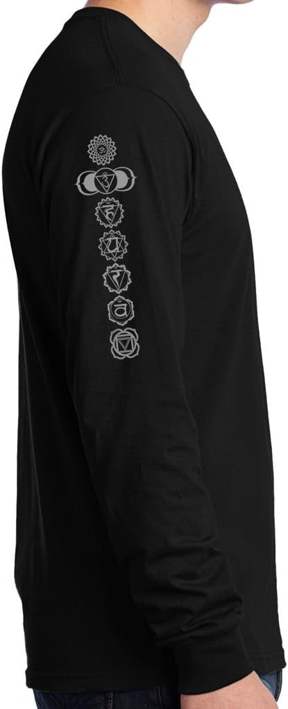 Yoga Clothing For You Mens 7 Chakras Long Sleeve Tee Shirt - Arm Print
