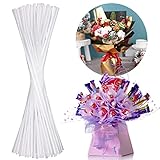 Palksky Cake Pop Sticks for Candy Bouquets, 100-Count 15 Inch Clear Lollipop Sticks for DIY Cookie Bouquet Gift