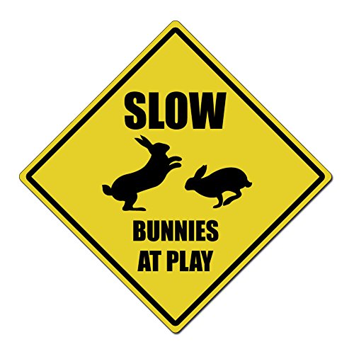 Dark Spark Decals Slow Bunnies at Play Caution Sign - 11