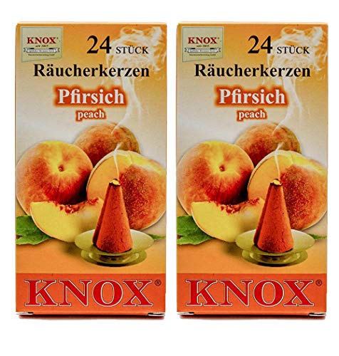 Knox Juego de 2 conos de incienso – melocotón – Cantidad: 48 unidades – Fabricado en Alemania