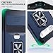 harusaki for Google Pixel 6 Pro Case with Slide Camera Cover & Card Holder Slot. Google Pixel 6 Pro 5G Case with Wireless Charging Support, Wallet Case with 360° Ring Kickstand (Blue)