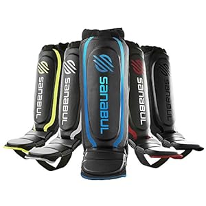Sanabul Essential Sleeve Kickboxing Shin Guards | MMA Shin Guards | Muay Thai Shin Guards | Hybrid Neoprene Design, Large/X-Large