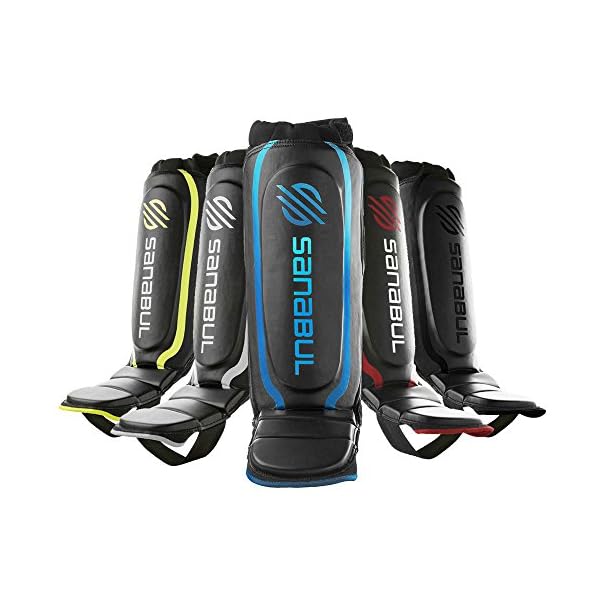 Sanabul-Essential-Hybrid-Kickboxing-MMA-Shin-Guards Sanabul Essential Sleeve Kickboxing Shin Guards | MMA Shin Guards | Muay Thai Shin Guards | Hybrid Neoprene Design, Large/X-Large