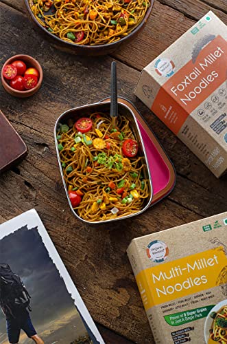 Image of Organic Wisdom-Back to Roots Multi Millet & Foxtail Noodles Combo | 784 g - 4 packs (4 * 192g) | Not Fried | No Maida, no MSG, No Transfat | Protein & Fiber Rich