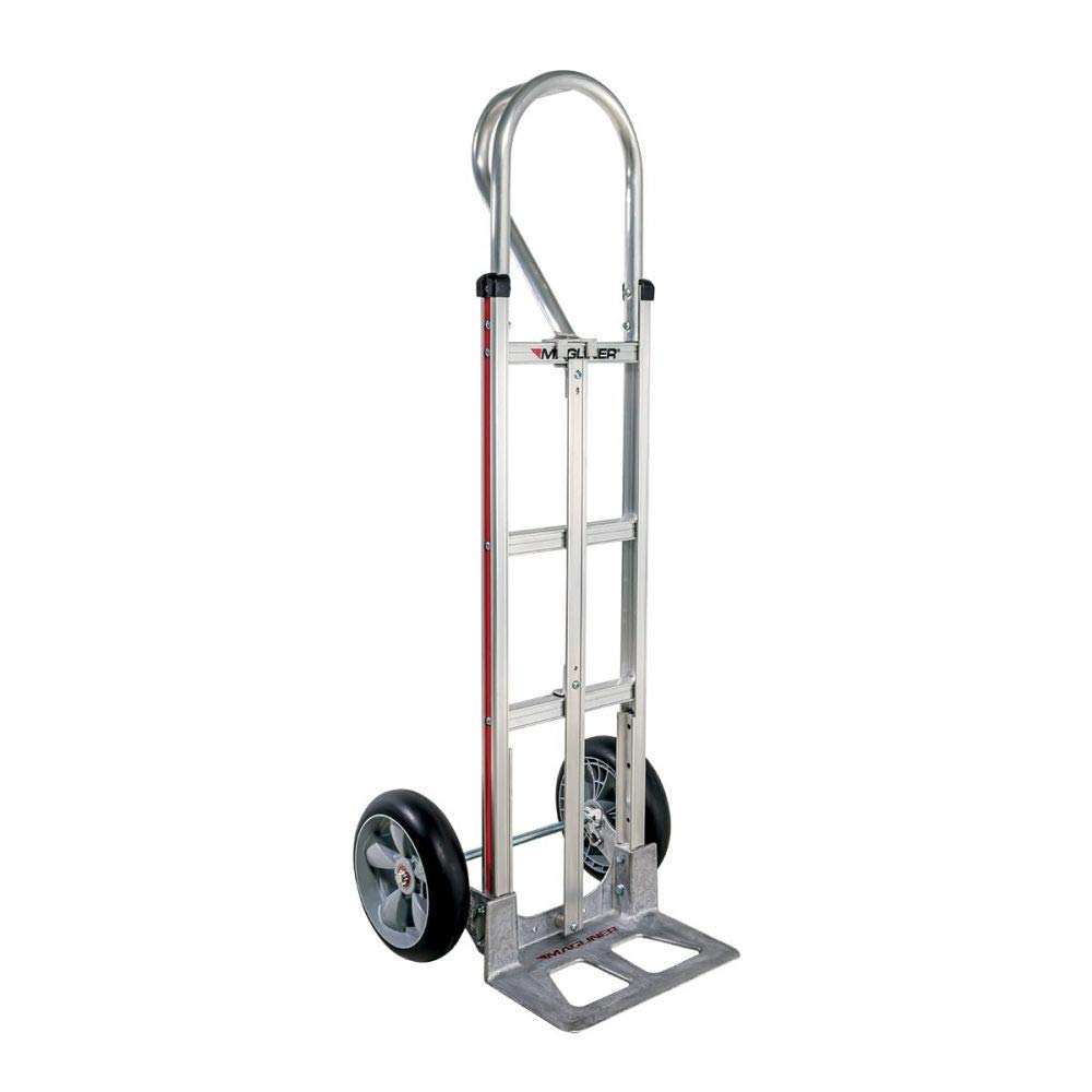 Magliner 2-Wheel Hand Truck with 52" Vertical Loop Handle, 14" x 7.5" Aluminum Nose, 10" x 2.75" Microcellular Foam Wheels, Vertical Strap, 500 lb.