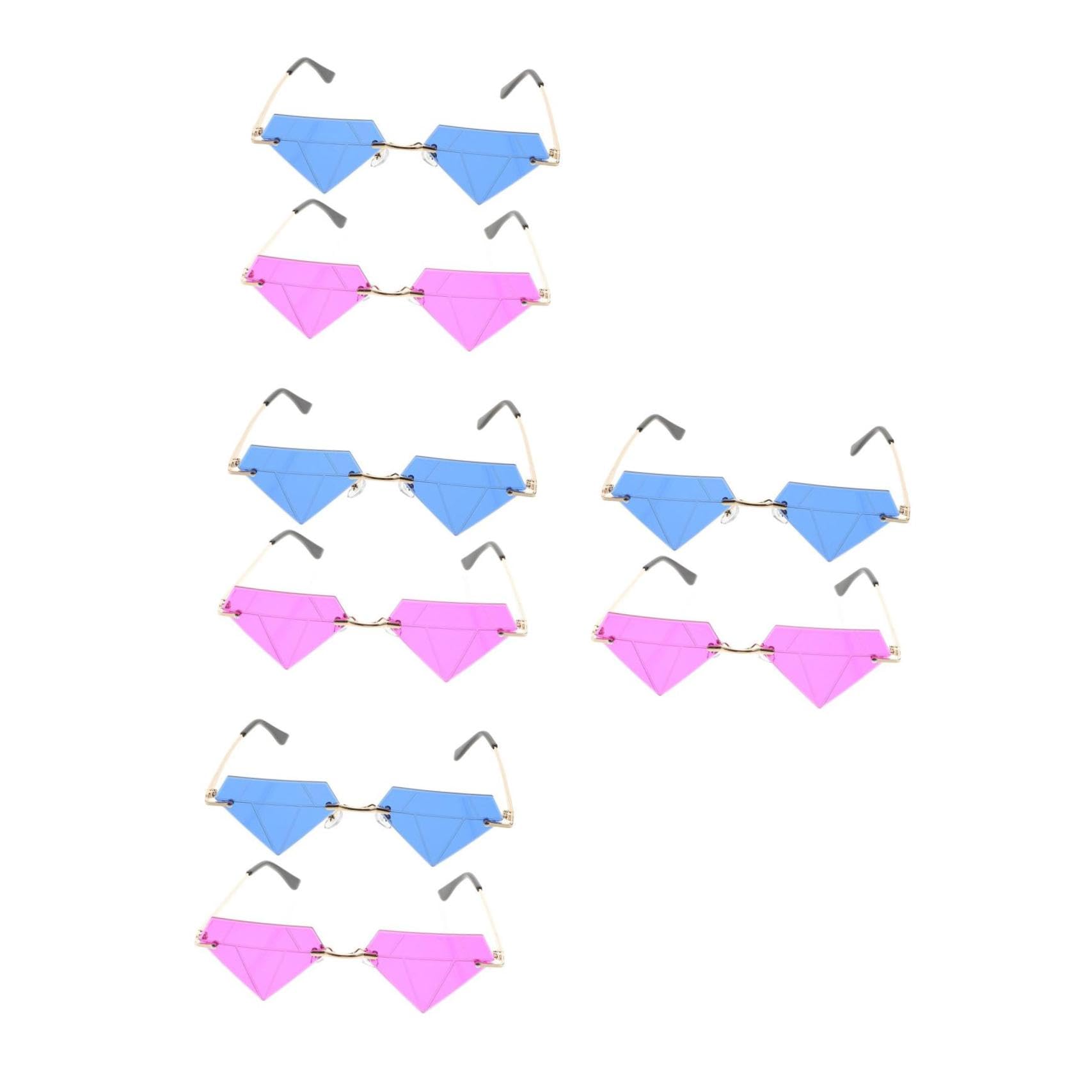 Abaodam 8pièces Lunettes De Fête Sans Monture De Accessoires De Mode Fantaisie Pour Événements Festivals Et Soirées