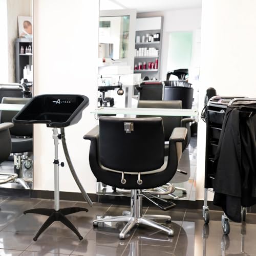 Altéax Tragbares Haarwaschbecken für Friseure - Verstellbar in Höhe und Neigung, Ergonomisches Design für Behinderte - Professionelles Haarwaschbecken