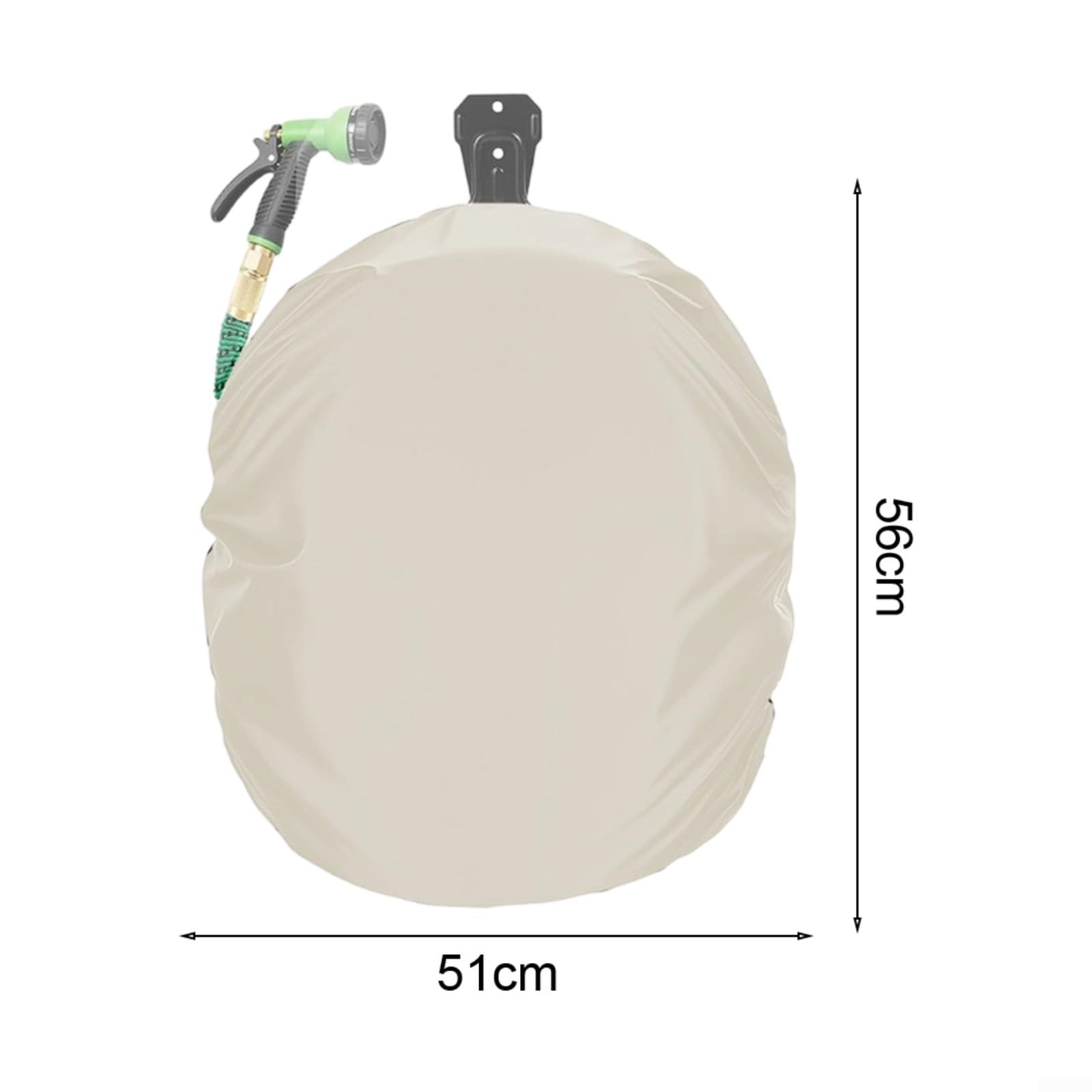 Copertura protettiva per avvolgitubo, in tessuto Oxford 420D, resistente alle intemperie, antipolvere, per giardino, patio, garage, esterno, grigio, 51 x 56 x 21 cm (bianco sporco)