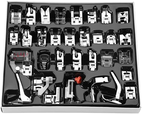 Presser Foot Set, Universal Sewing Machine Foot, Sewing Machine Feet 32 ​​Piece Kit, Metal + Plastic, with Box