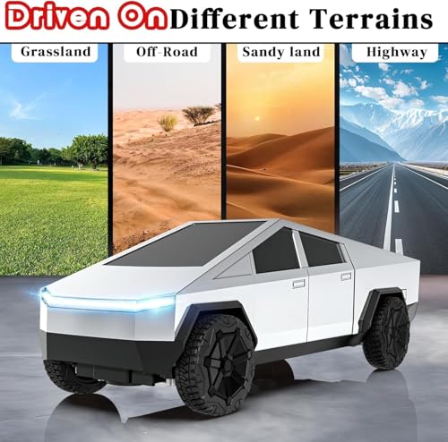 Image of PLUSPOINT Cybertruck Model Car 1 /36 Toys With Lights Diecast Cyber Cars Pull Back Metal Model Toy Trucks And Pickup Truck Toys For Kids And Cyber Truck Enthusiasts, Black