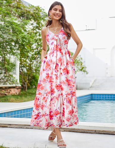 Image of GRACE KARIN Womens Summer Floral Maxi Dresses 2026 Long Flowy Boho Dress Beach Vacation Sundresses Casual Clothes with Pocket