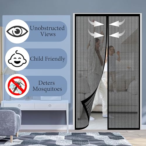 Rideau moustiquaire magnétique pour porte de balcon et chambre en été sans percer