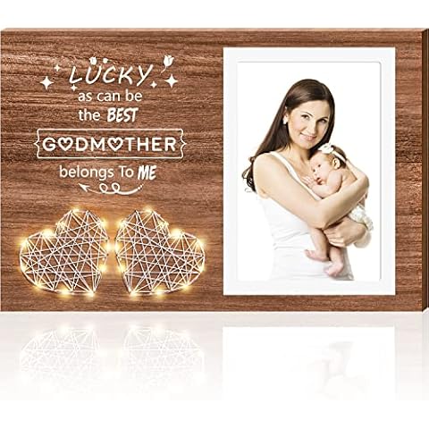 Vetbuosa Godmother Gifts-Picture Frame, Godmother Gifts from Godchild, Gifts for Godmother, Birthday Gifts for Godmother, Godmother Gifts from Goddaughter Godson, Best Godmother Photo Frame 4x6 Cover