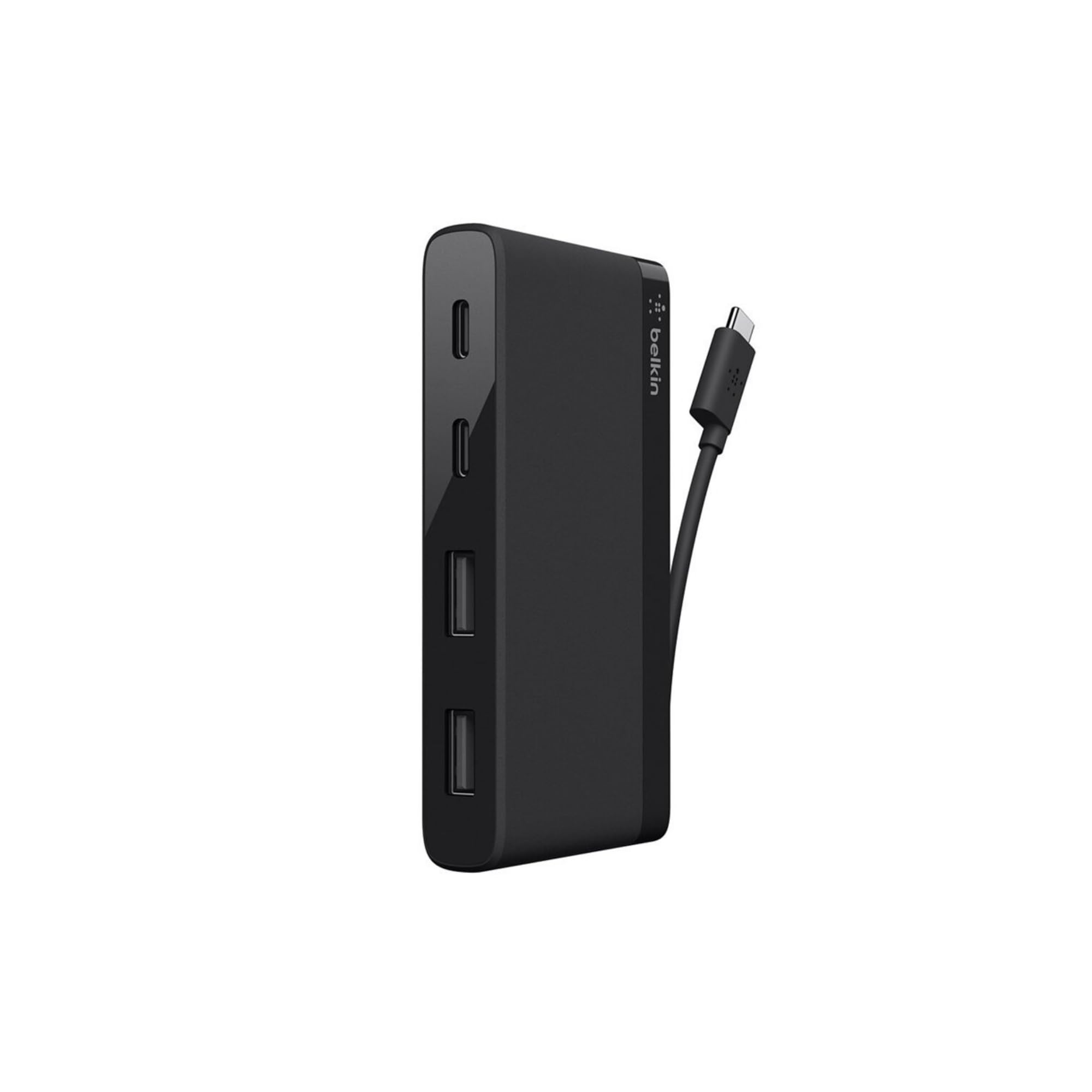 Belkin - Mini hub 4 ports (2 x USB-C et 2 x USB-A) avec Câble USB-C Intégré - Hub USB-C pour MacBook Pro, Chromebook Pixel et autres Ordinateurs Portables USB-C