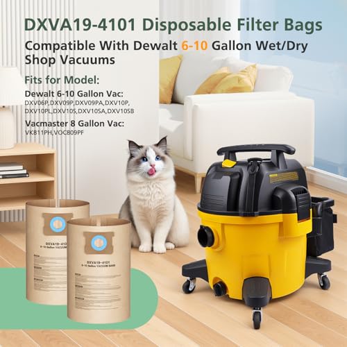 Image of DXVA19-4101 Vacuum Bags for DEWALT 6, 8, 9, 10 Gallon Wet /Dry Shop Vacuums