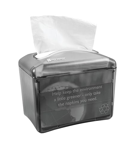 San Jamar - H4003 -Despachador de servilletas de salida superior, con capacidad hasta 200, color negro perla.