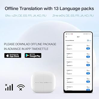 M3 Language Translator Earbuds, Two-Way Translator Device with APP for 40 Languages and 13 Offline Translation Packs, Fast Reaction with Revolutionary Al Semantic Tech (Offline Version)
