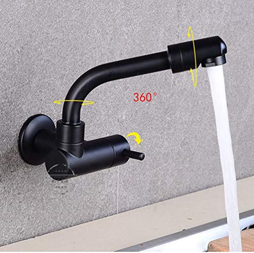 Robinet mural en laiton haut de gamme finition noire mate