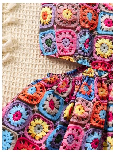 MakeMeChic Girl's Floral Print Spaghetti Strap Sleeveless Cut Out A Line Short Cami Dress3