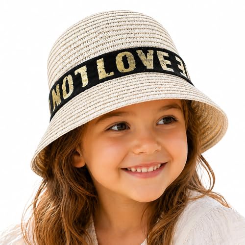 Image of VRITRAZ Kids Straw Hat for Baby Boys & Girls | Printed Summer Sun Hat, Woven Wide Brim Beach Cap, Lightweight Breathable Holiday Travel Picnic Outdoor Fancy Dress Fashion Hat for Children & Toddler