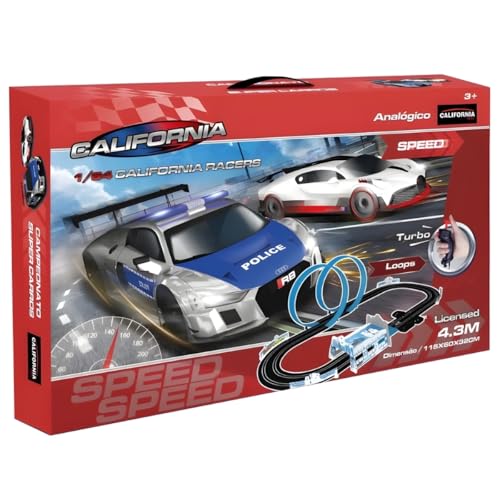 AUTORAMA PISTA ELETRICA CALIFORNIA RACERS AUDI x BUGATTI 4,3 METROS 1/64
