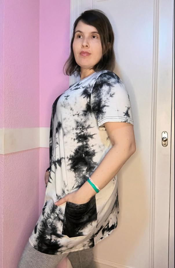 RITERA Plus Size Tops for Women Long Tunic Tops Summer Long Shirts Short Sleeve Spring Tops with Pockets for Leggings XL-5XL4