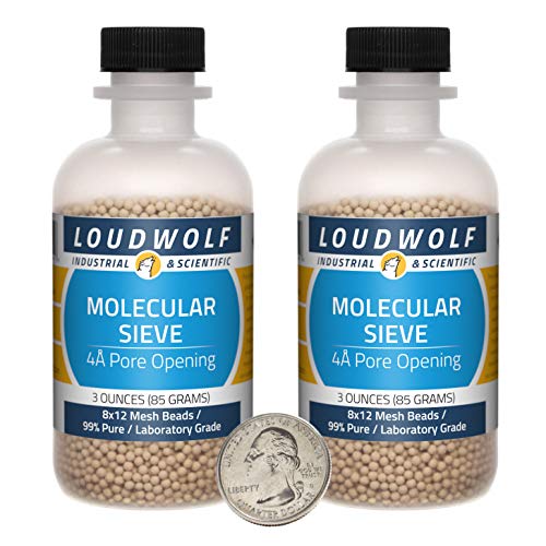 Molecular Sieve / 6 Ounces / 2 Bottles / 99% Pure Laboratory Grade / 8x12 Mesh Beads
