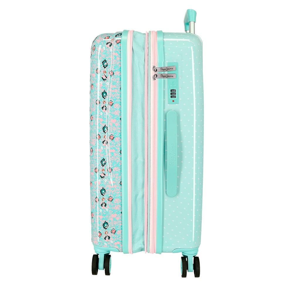 Pepe Jeans Sun Equipaje, fabricado en ABS, resistente, interior compartimentado, ruedas giro multidireccional, cierre TSA, de Joumma Bags